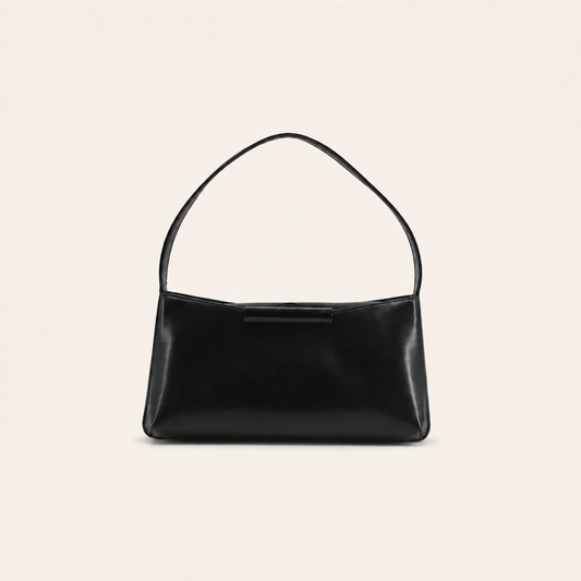 Givenchy Vintage Black Leather East-West Shoulder Bag – vintage designer bag front cover