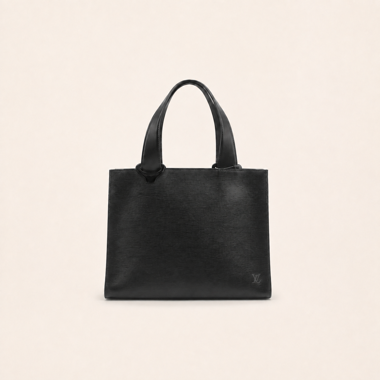 Louis Vuitton Vintage Epi Gémeaux Black Leather Tote Bag – vintage designer bag front cover