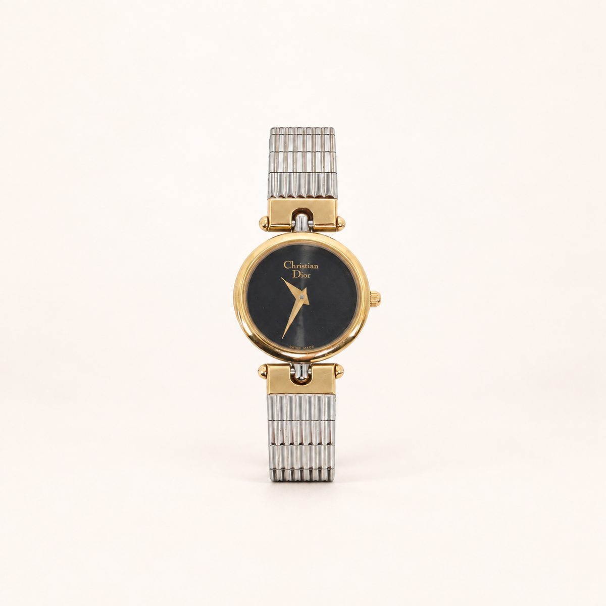 Christian Dior Vintage Round Black Face Two Tone Watch – Diorella vintage product cover