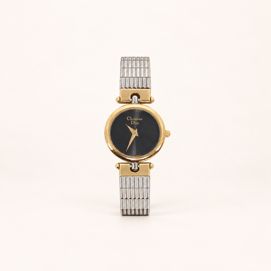 Christian Dior Vintage Round Black Face Two Tone Watch – Diorella vintage product cover