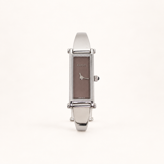 Gucci Vintage Rectangle Brown Face Bangle Watch – Diorella vintage product cover