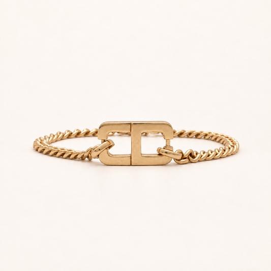 Christian Dior Vintage CD Logo Gold-Tone Bracelet, 19cm