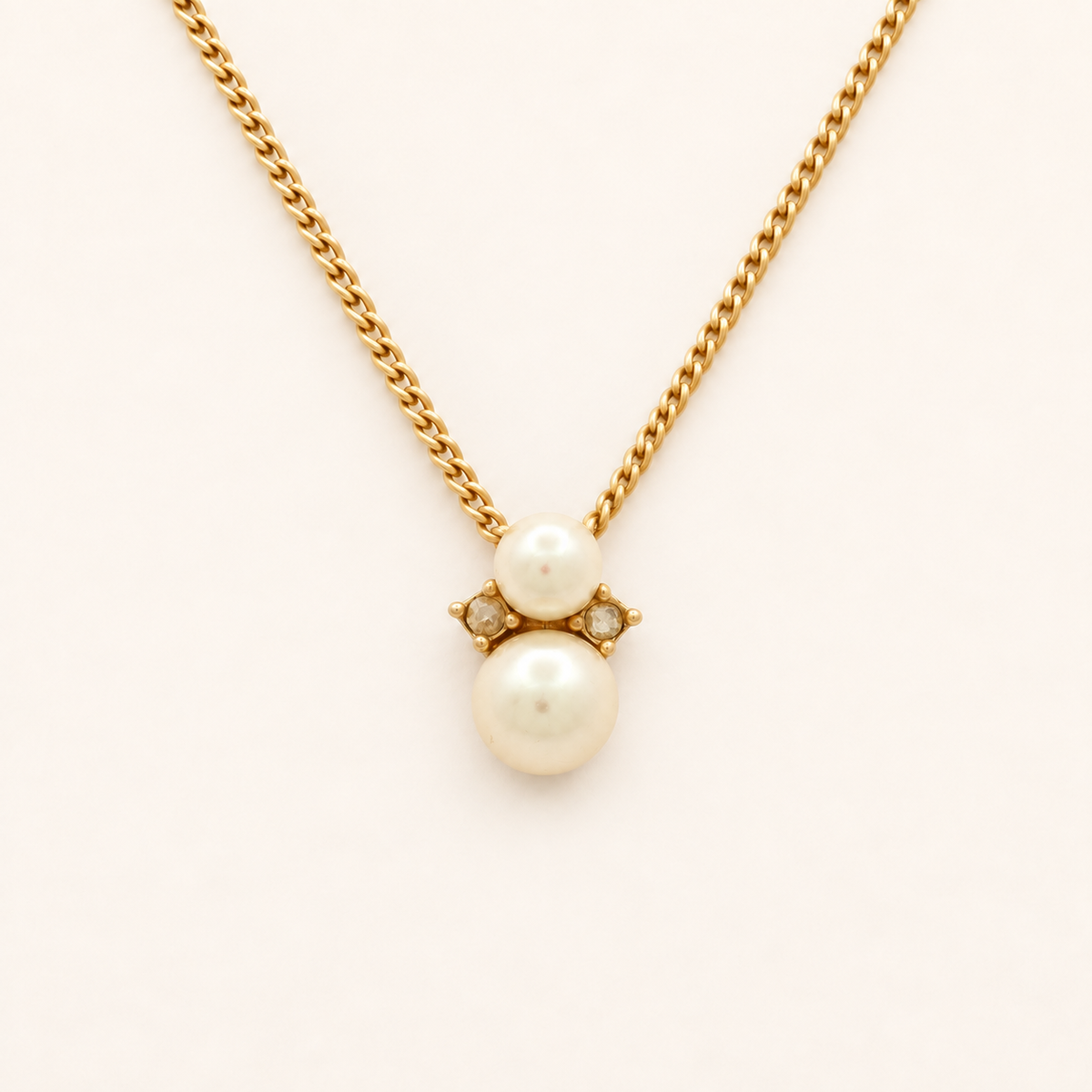 Christian Dior Vintage Faux Pearl Cluster Gold-Tone Necklace, 44cm