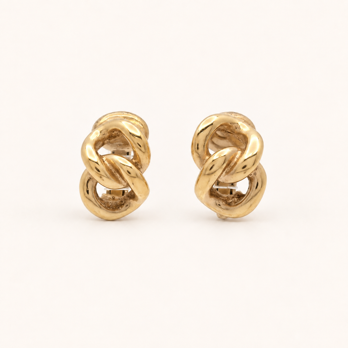 Christian Dior Vintage Twisted Knot Gold-Tone Clip-On Earrings