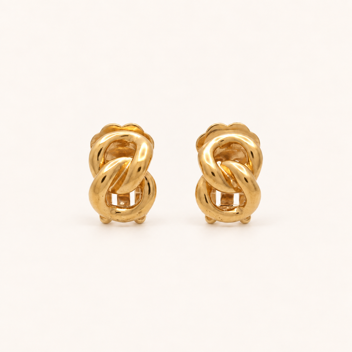 Christian Dior Vintage Twisted Knot Gold-Tone Clip-On Earrings