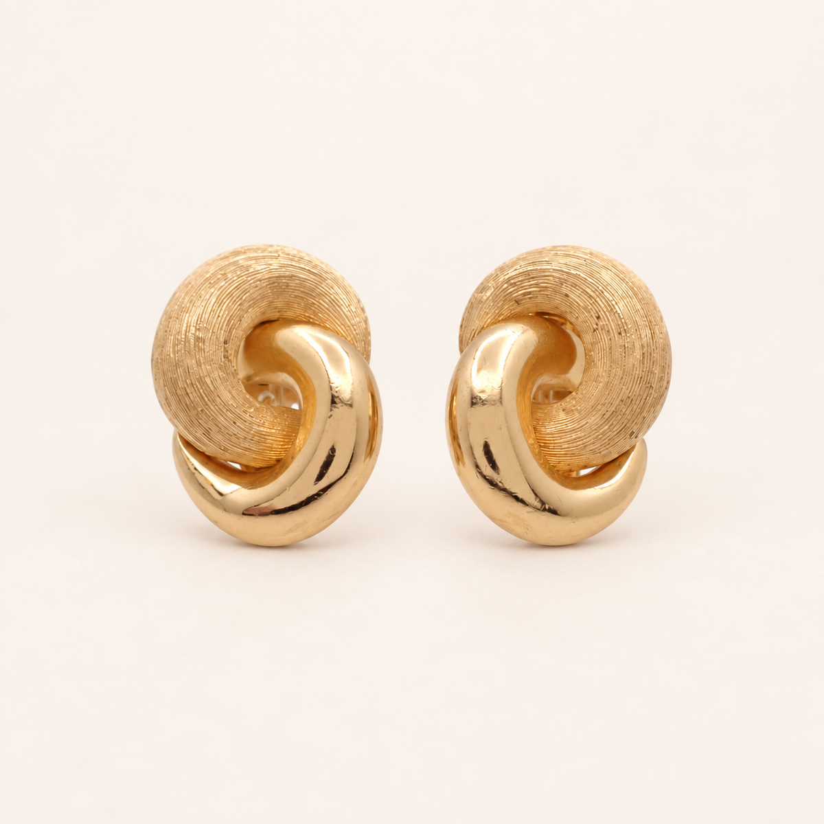 Christian Dior Vintage Twisted Half-Hoop Gold-Tone Clip-On Earrings