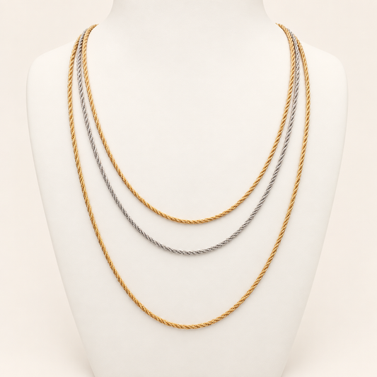 Christian Dior Vintage Triple-Strand Mixed-Tone Long Necklace, 80cm