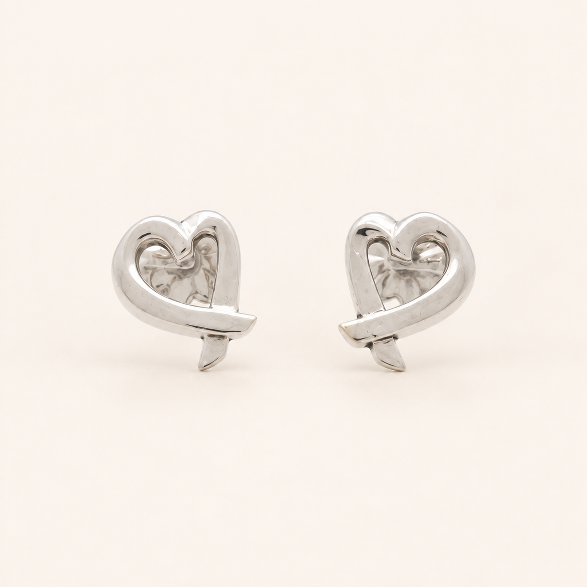 Tiffany & Co. Vintage Loving Heart 925 Sterling Silver Earrings