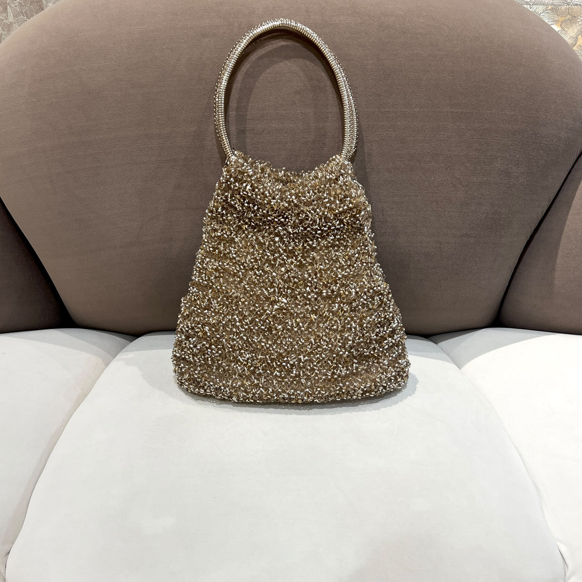 Anteprima Beige & Silver Wire Tote Bag — back