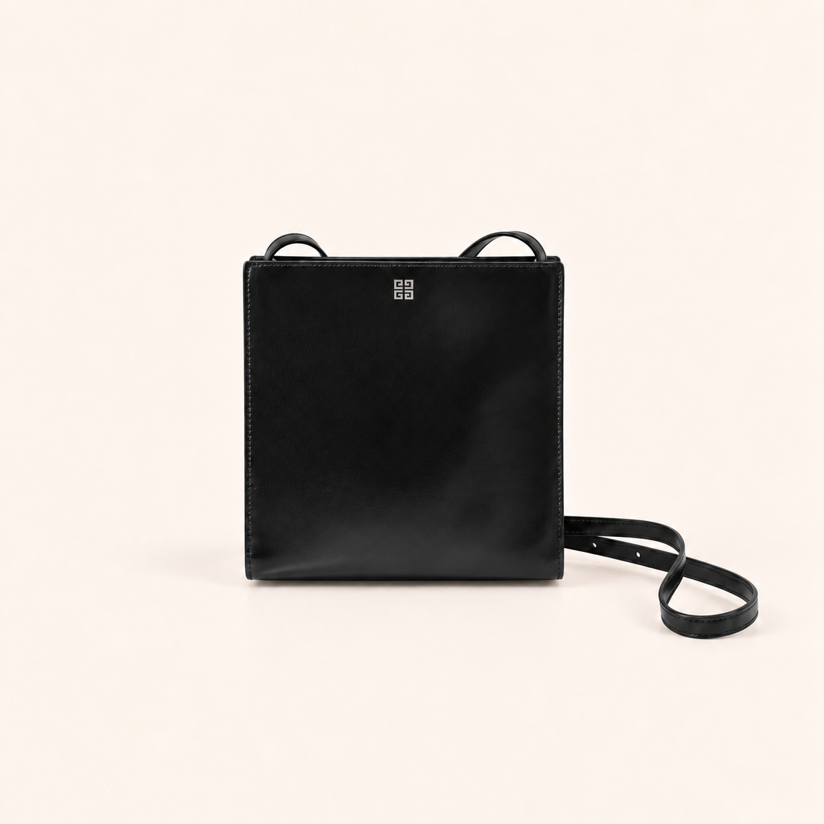 Givenchy Black Leather 4G Crossbody Bag, front view