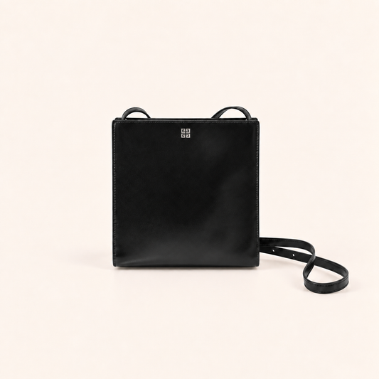 Givenchy Black Leather 4G Crossbody Bag, front view