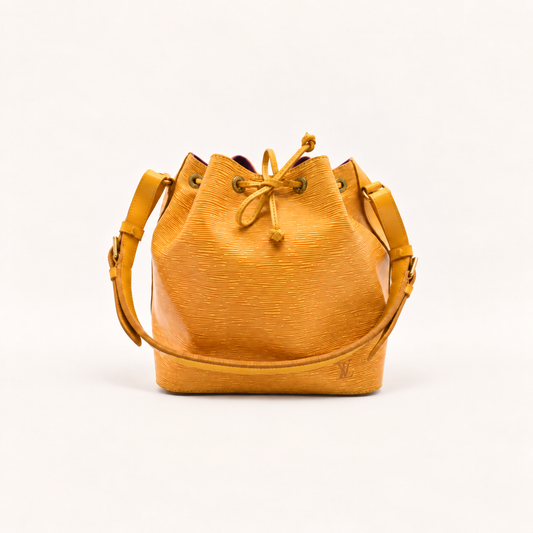 Louis Vuitton Epi Petit Noe Tassili Yellow Bucket Bag M44109, front view