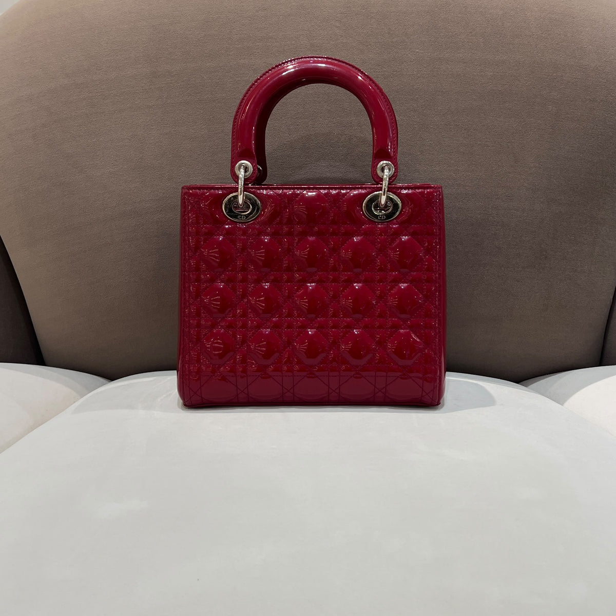 Christian Dior Lady Dior Red Cannage Small Bag - back view