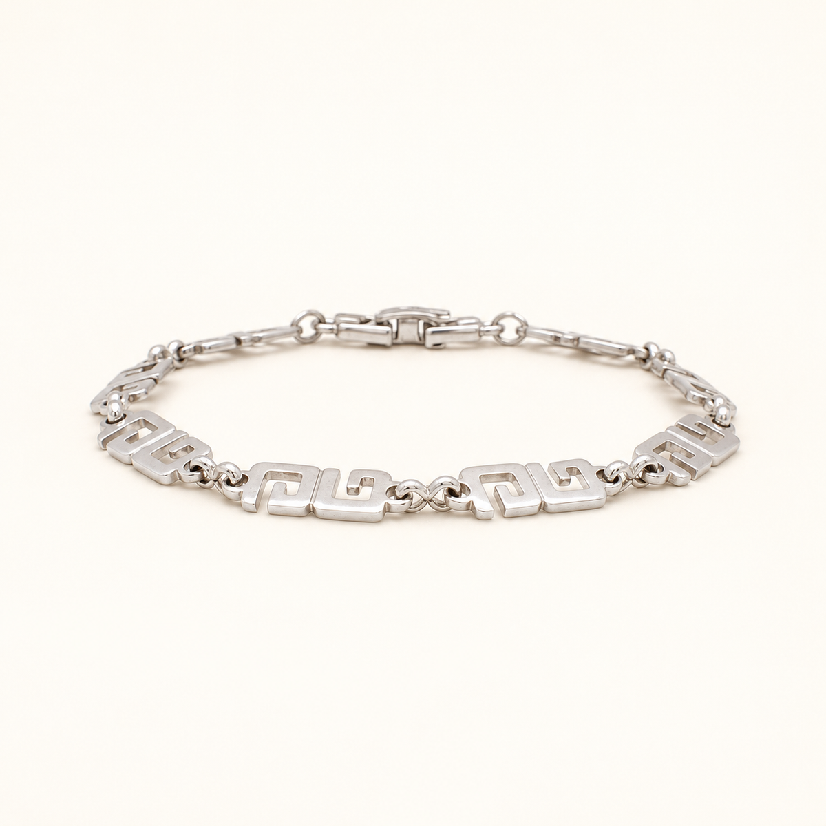 Givenchy Silver-Tone 4G Link Bracelet, 18cm — front view on an ivory background