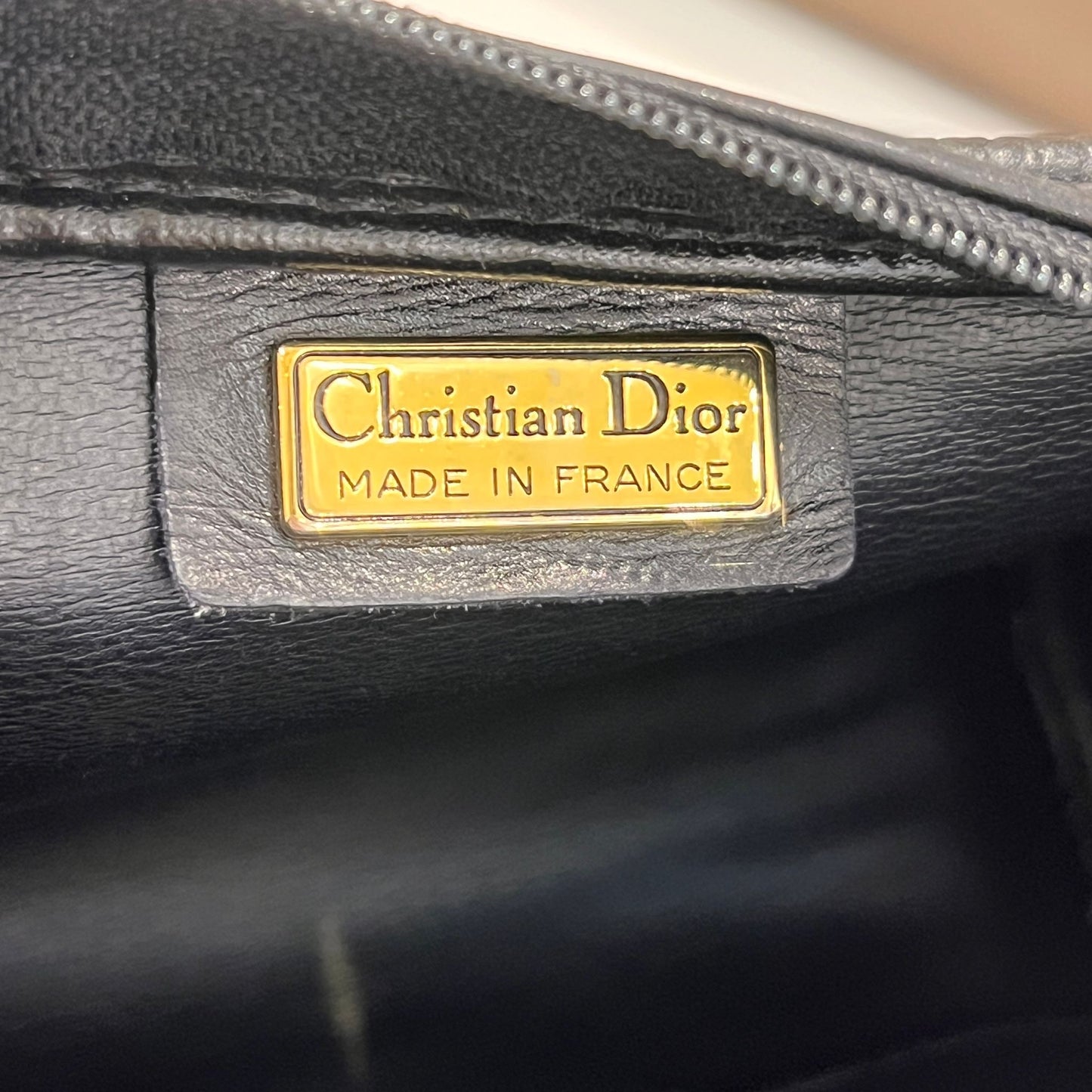Christian Dior Vintage Cd Logo Grained Leather Black Crossbody Shoulder Bag