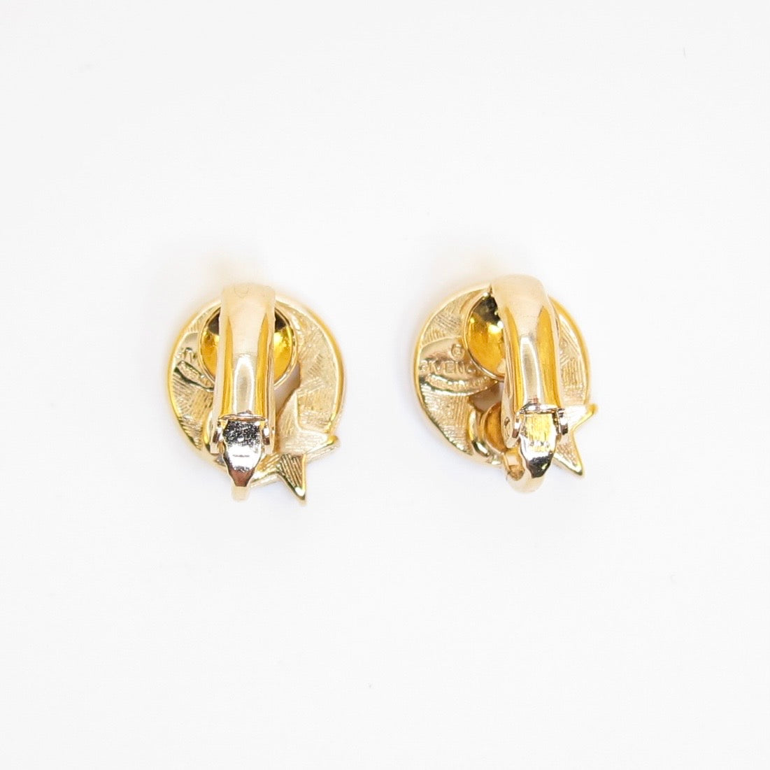 Givenchy Vintage G Logo with Star and Rhinestone Golden Clip-on Earrings