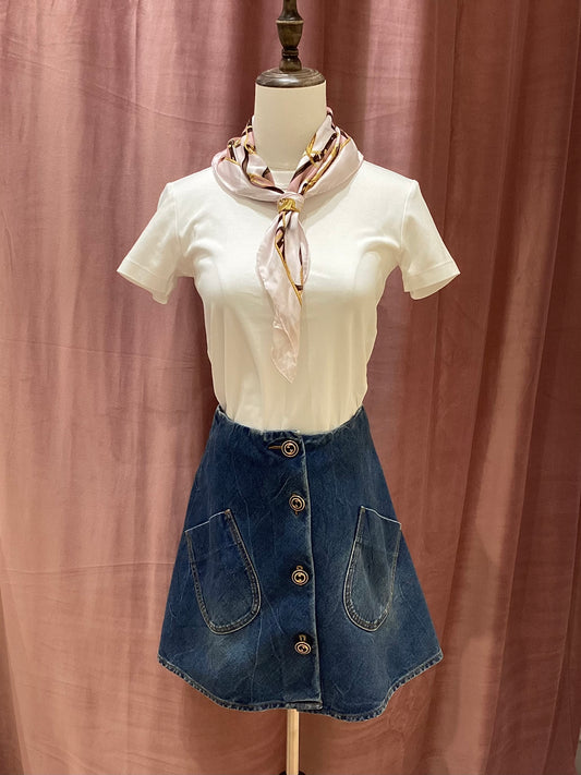 Gucci Vintage Blue Denim Skirt
