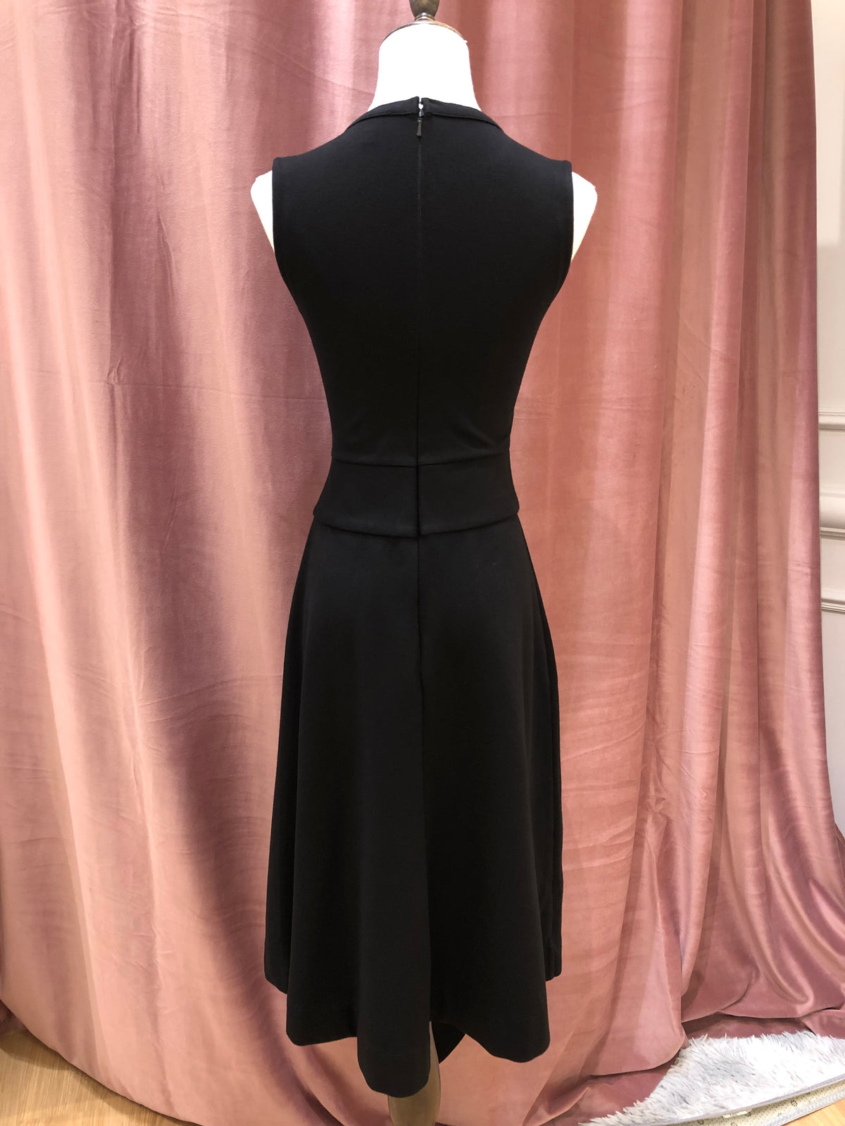 CALVIN KLEIN Black Asymmetric Wrap-waist Dress