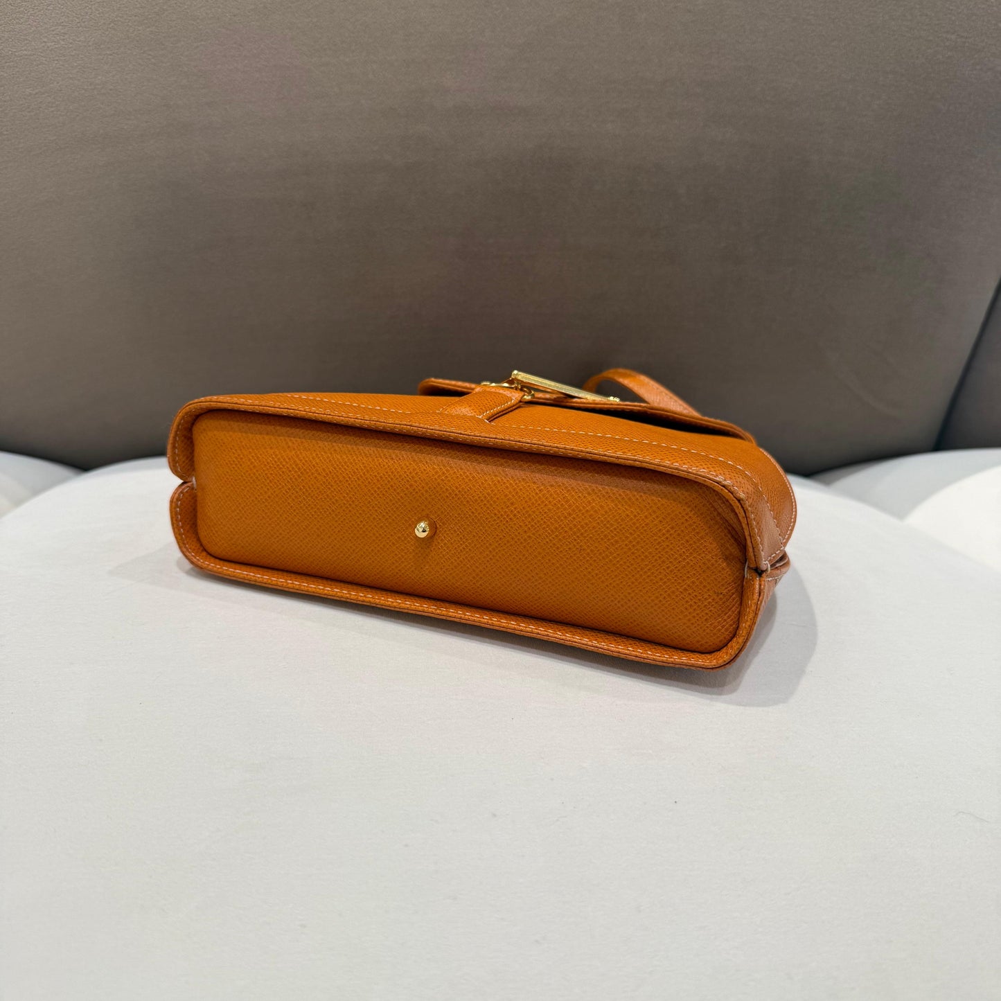 Valentino Garavani Vintage V Logo Brown Leather Shoulder Bag