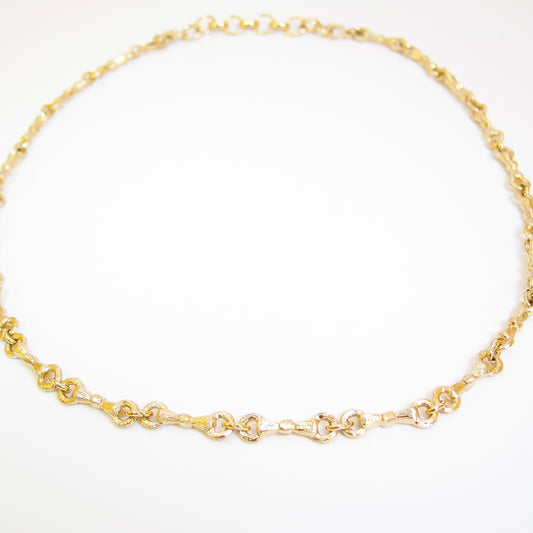 Christian Dior Vintage Ribbon Motif Golden Necklace