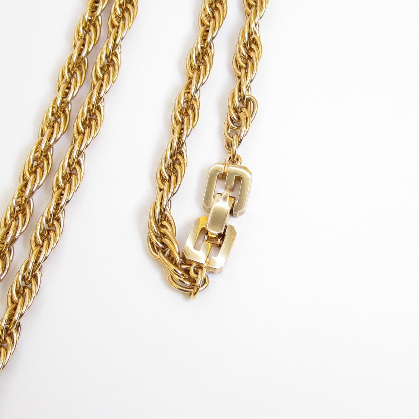 Givenchy Vintage Sculptural Wave Pendant Golden Necklace