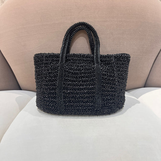 Anteprima Vintage Black Wire Knit Tote Bag