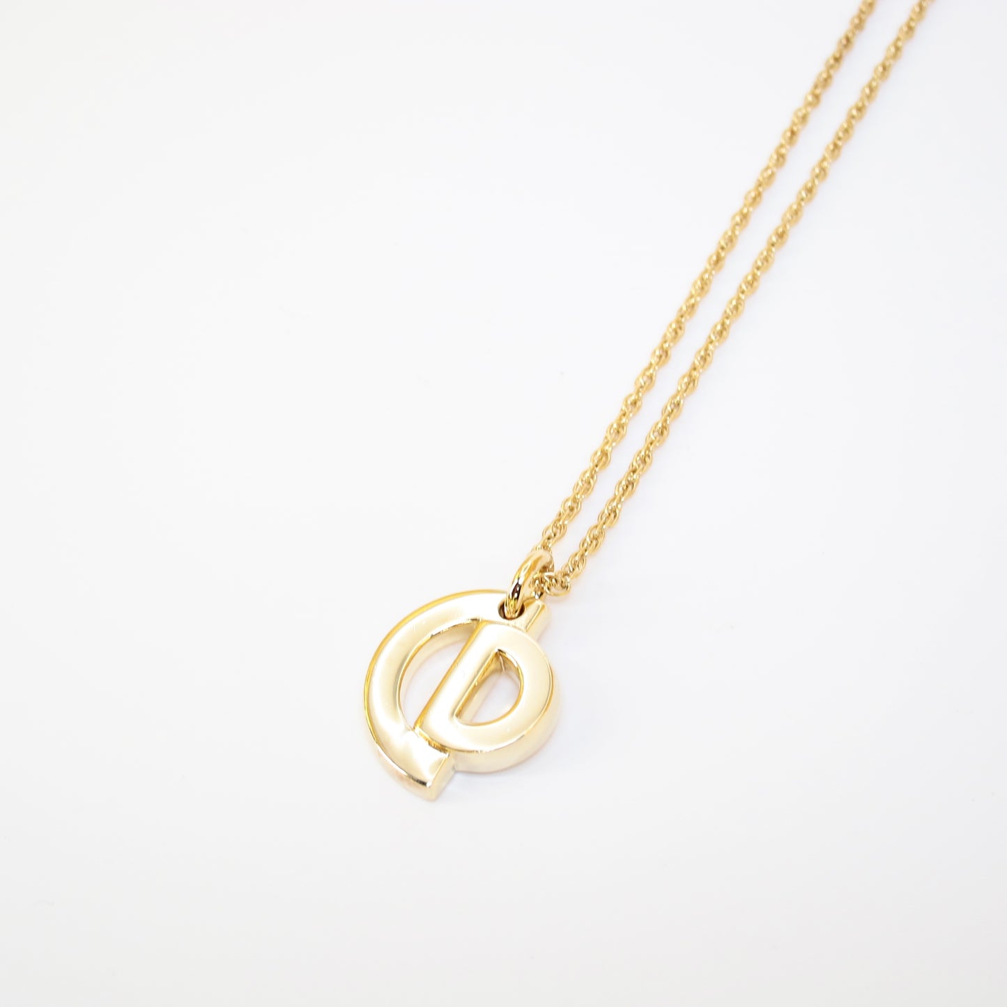 Christian Dior Vintage CD Logo Golden Necklace