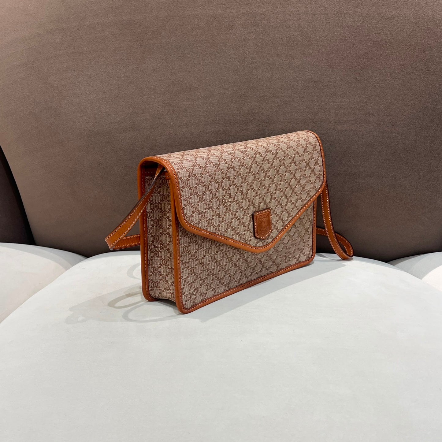 Celine Vintage Macadam Monogram Canvas Shoulder Bag