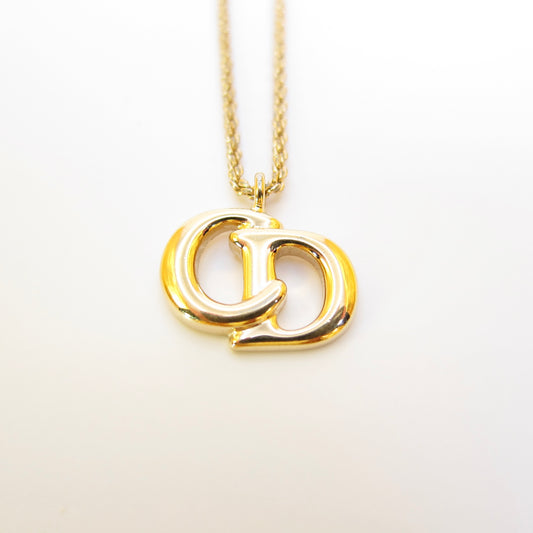 Christian Dior Vintage CD Logo Golden Necklace