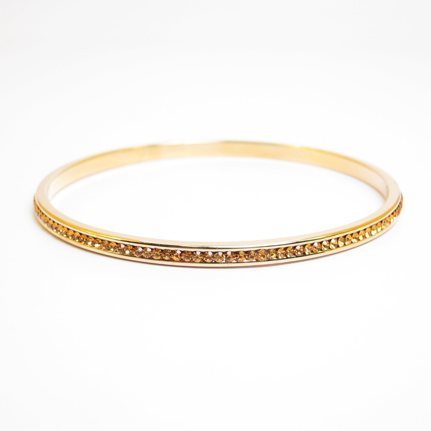 Monet Vintage Yellow Rhinestone Golden Bangle