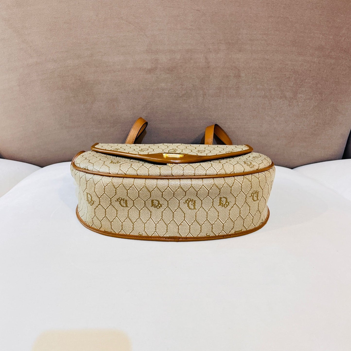 Christian Dior Vintage Brown Monogram Pvc Saddle Shoulder Bag