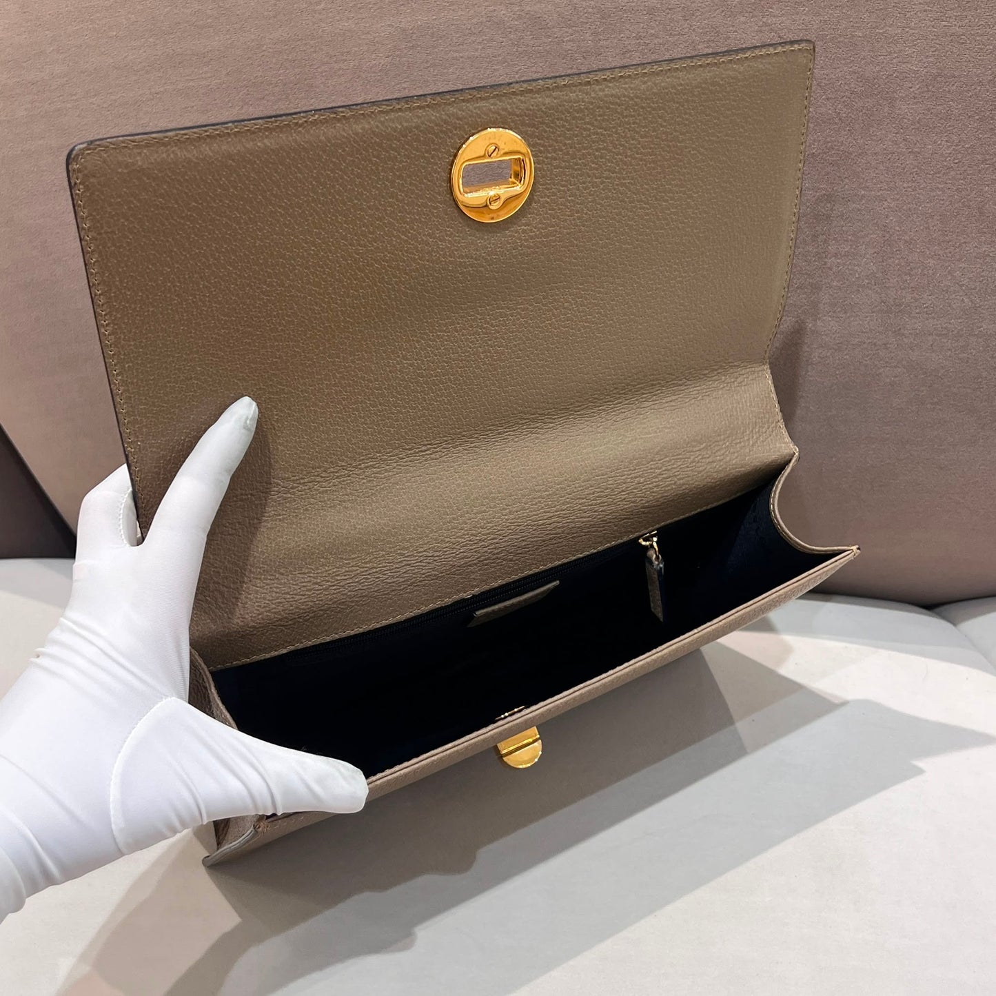 Bvlgari Vintage Grained Leather Shoulder Bag