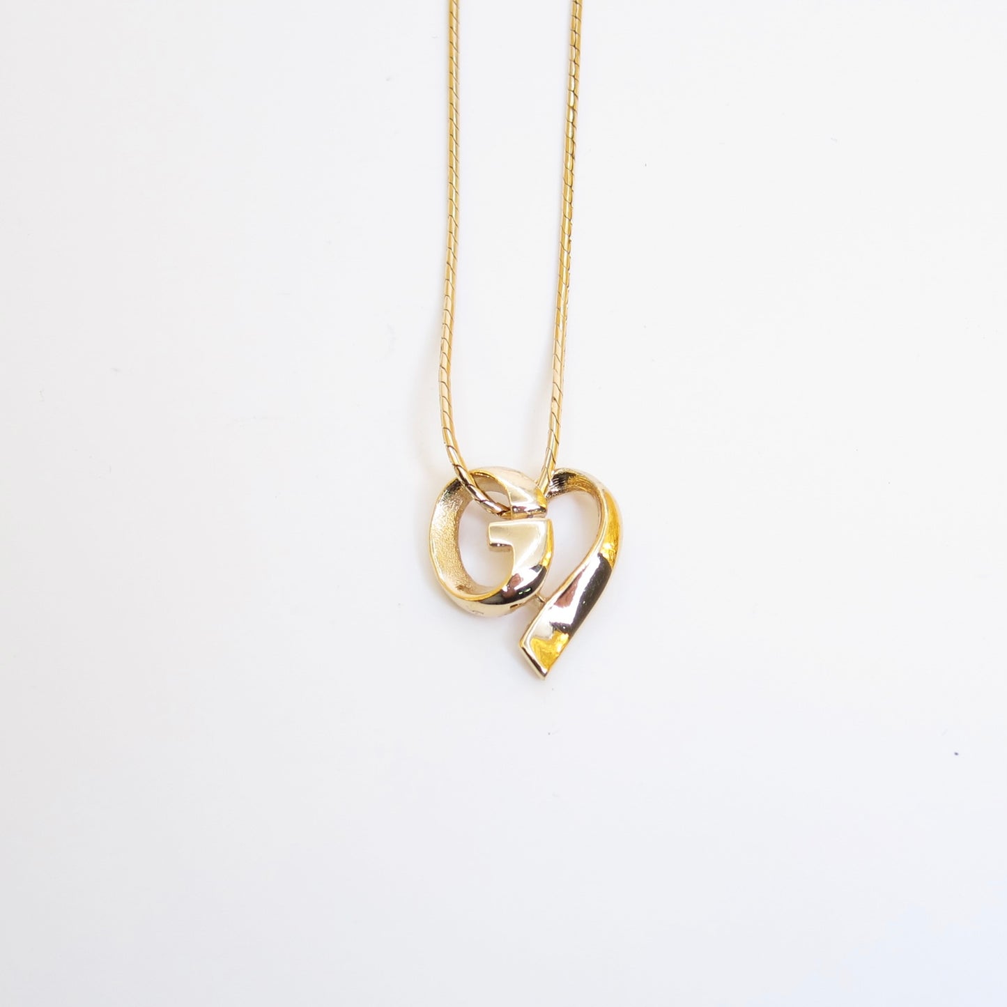Givenchy Vintage G Logo Heart Golden Necklace