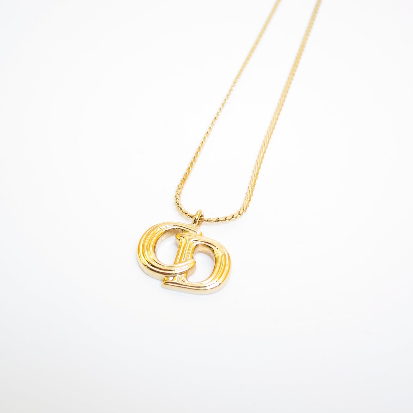 Christian Dior Vintage CD Logo Golden Necklace