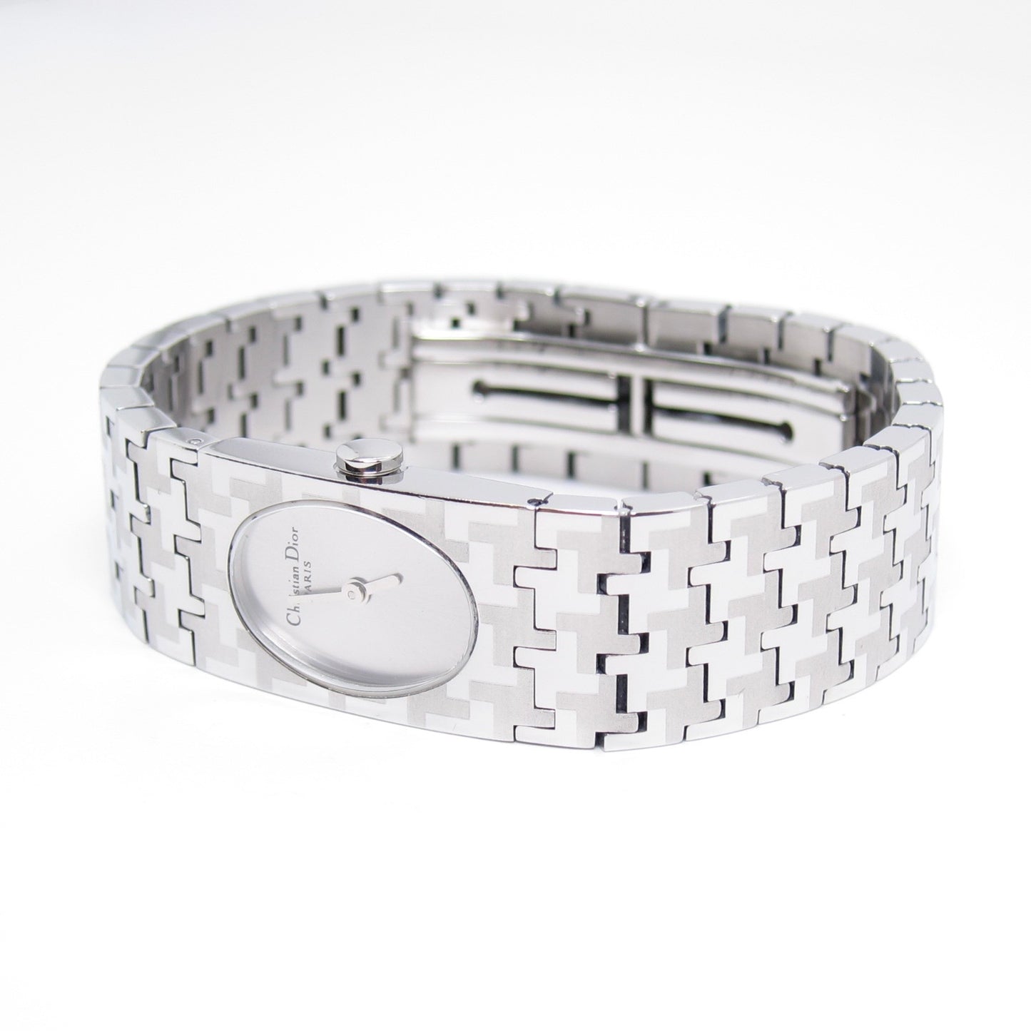 Christian Dior Vintage Miss Dior Black Face Silver Watch