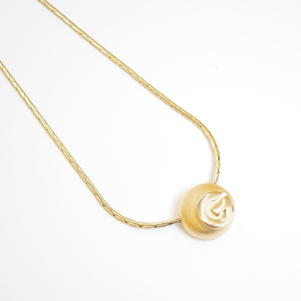 Givenchy Vintage G Dome Pendant Necklace