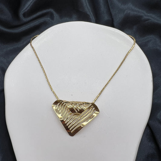 Christian Dior Vintage Golden Triangle Pendant Necklace