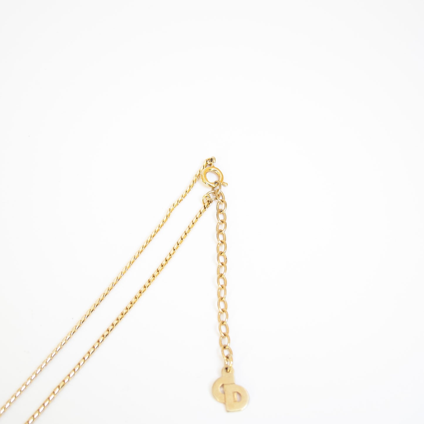 Christian Dior Vintage Dior Logo on Rhombus Silver and Golden Necklace
