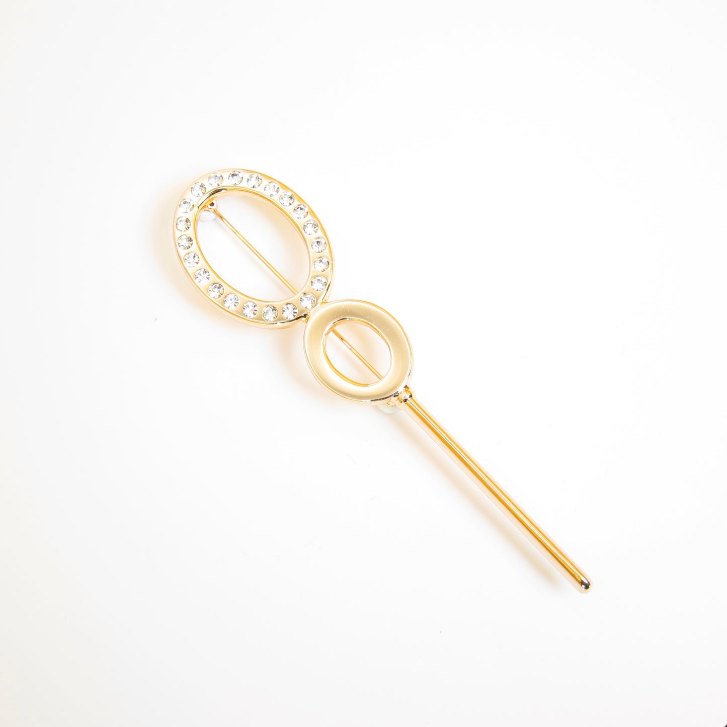 Christian Dior Vintage Double O with Rhinestone Golden Brooch