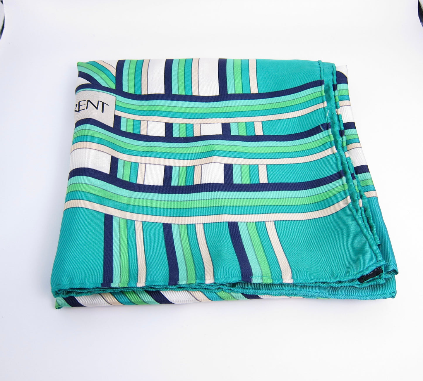 Yves Saint Laurent Vintage Striped Silk Scarf