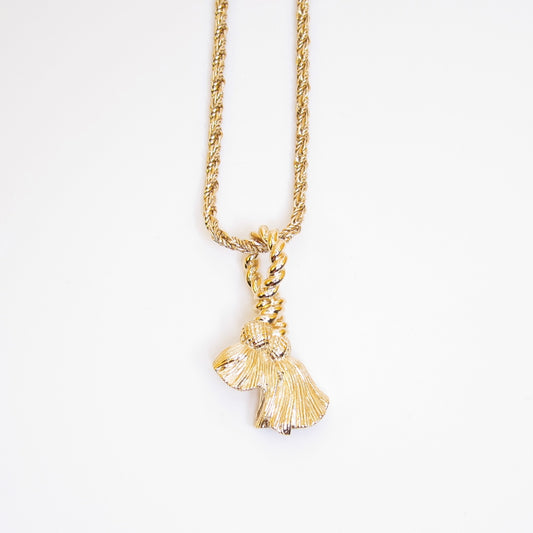 Christian Dior Vintage Tassel Pendant Golden Necklace