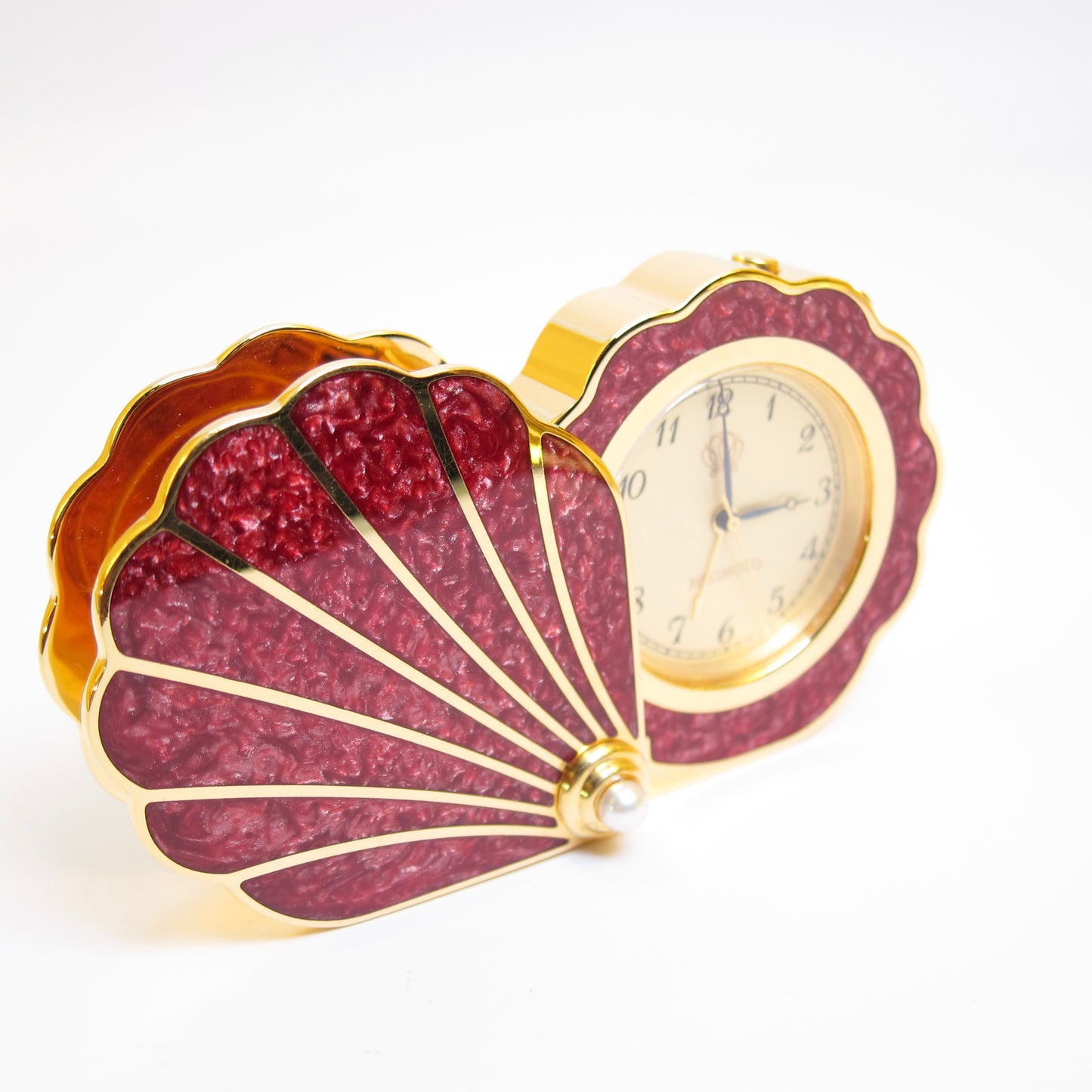 Mikimoto Vintage Red Shell with Pearl Golden Pocket Watch