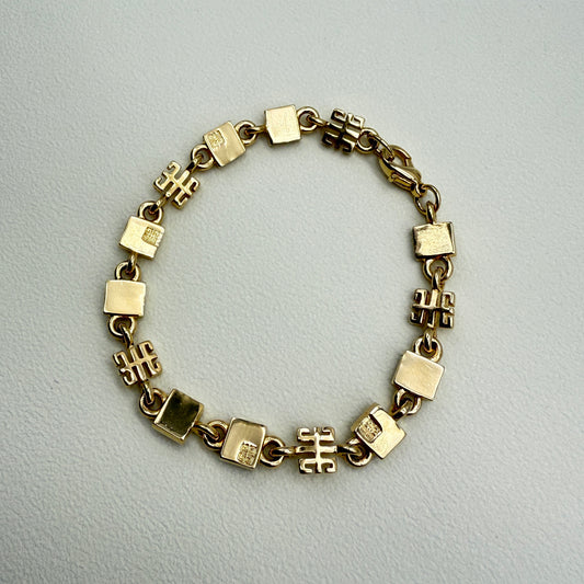 Givenchy Vintage 4G Logo and Square Golden Bracelet