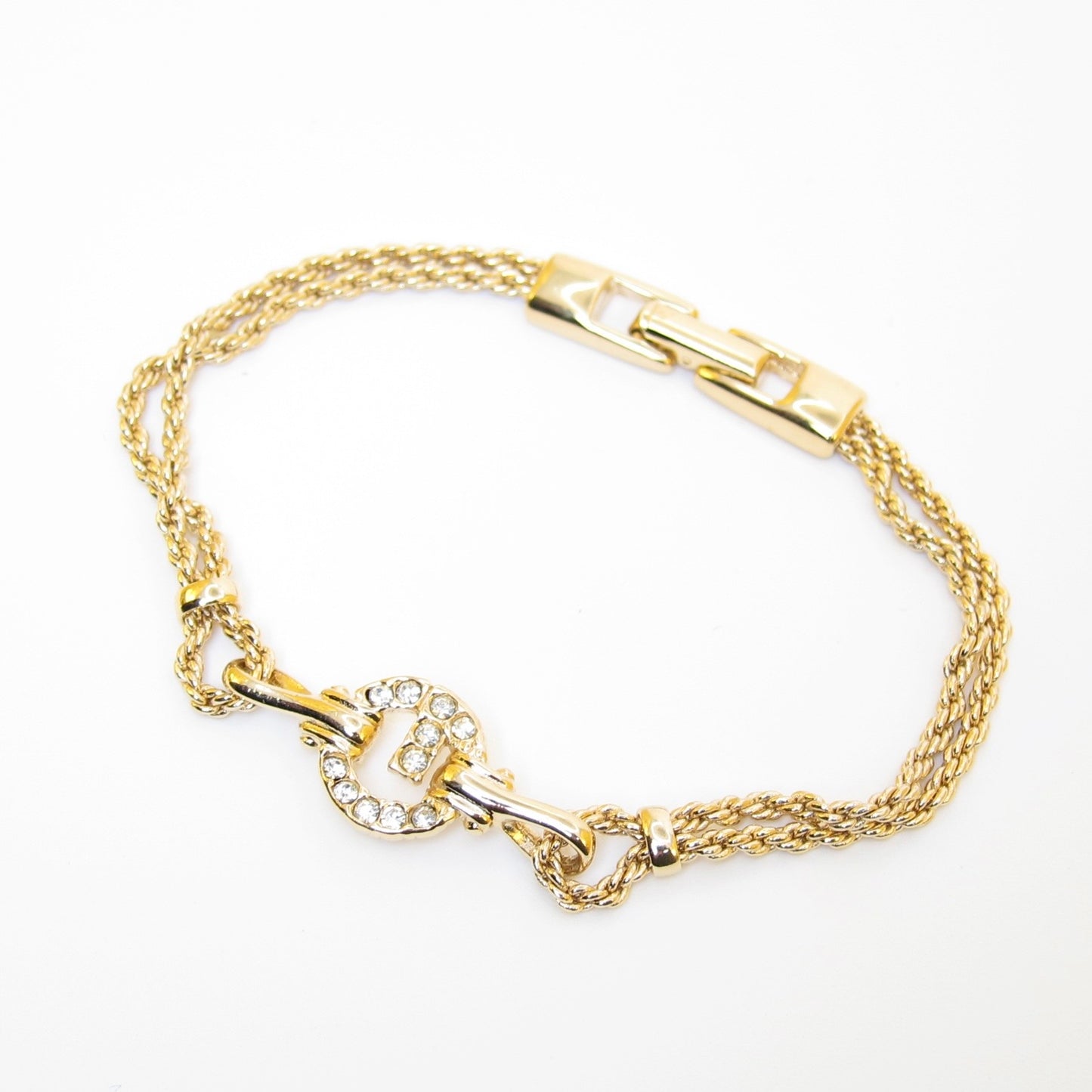 Givenchy Vintage Crystal G Chain Bracelet