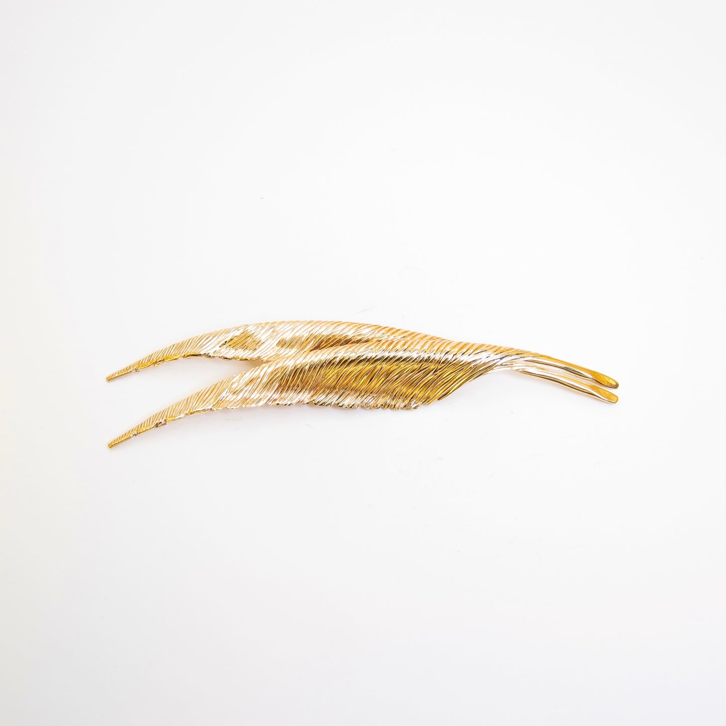 Christian Dior 復古羽毛圖案金色胸針