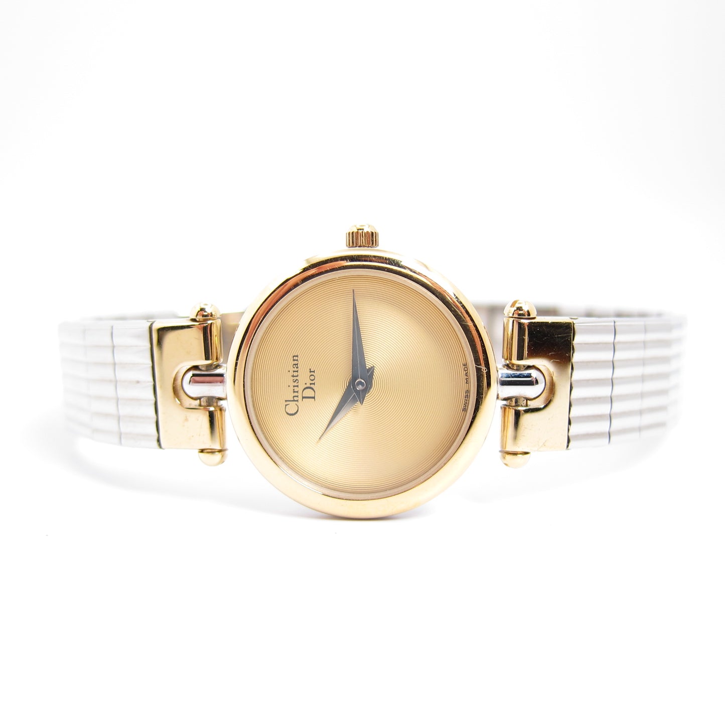 Christian Dior Vintage Round Golden Face Two Tone Watch