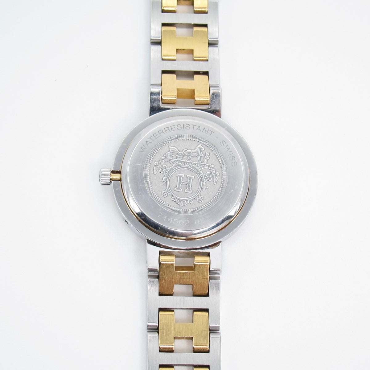 Hermes Vintage Clipper Two-Tone White Dial Ladies Watch