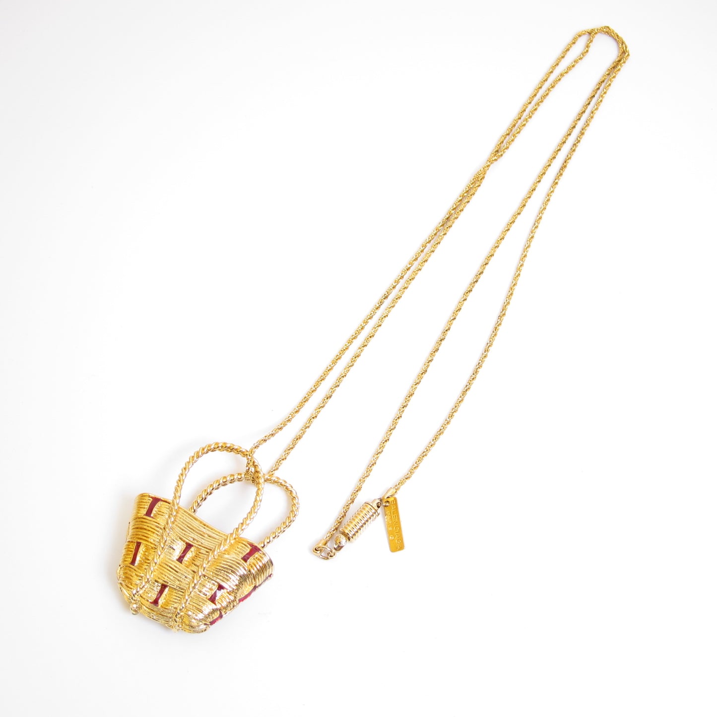 Balenciaga Vintage Bag Motif Pendant Golden Long Necklace