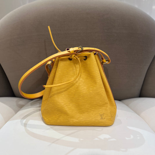 Louis Vuitton Vintage Yellow Petit Noe With Epi Leather Shoulder Bag