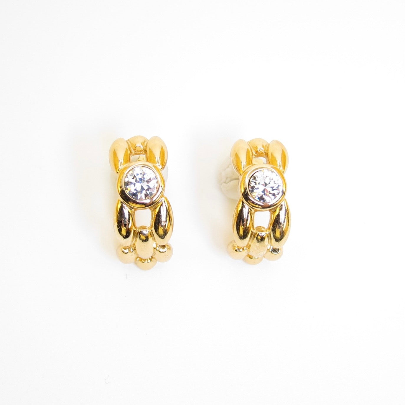 Christian Dior Vintage Crystal Link Earrings